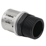 Enlace macho PPSU, referencia P-K325016LP de la serie Klimapress PPSU LP de Heliroma. Medida: 16x1/2.